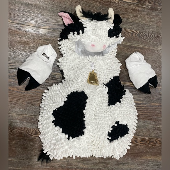 Gone Wild Soft Chenille Cow Baby/Toddler Bubble Halloween Costume - 12 Mo Size - Picture 2 of 7
